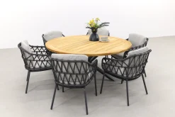 4SO Calpi/Prado 160 cm. ronde tuinset - 7-delig