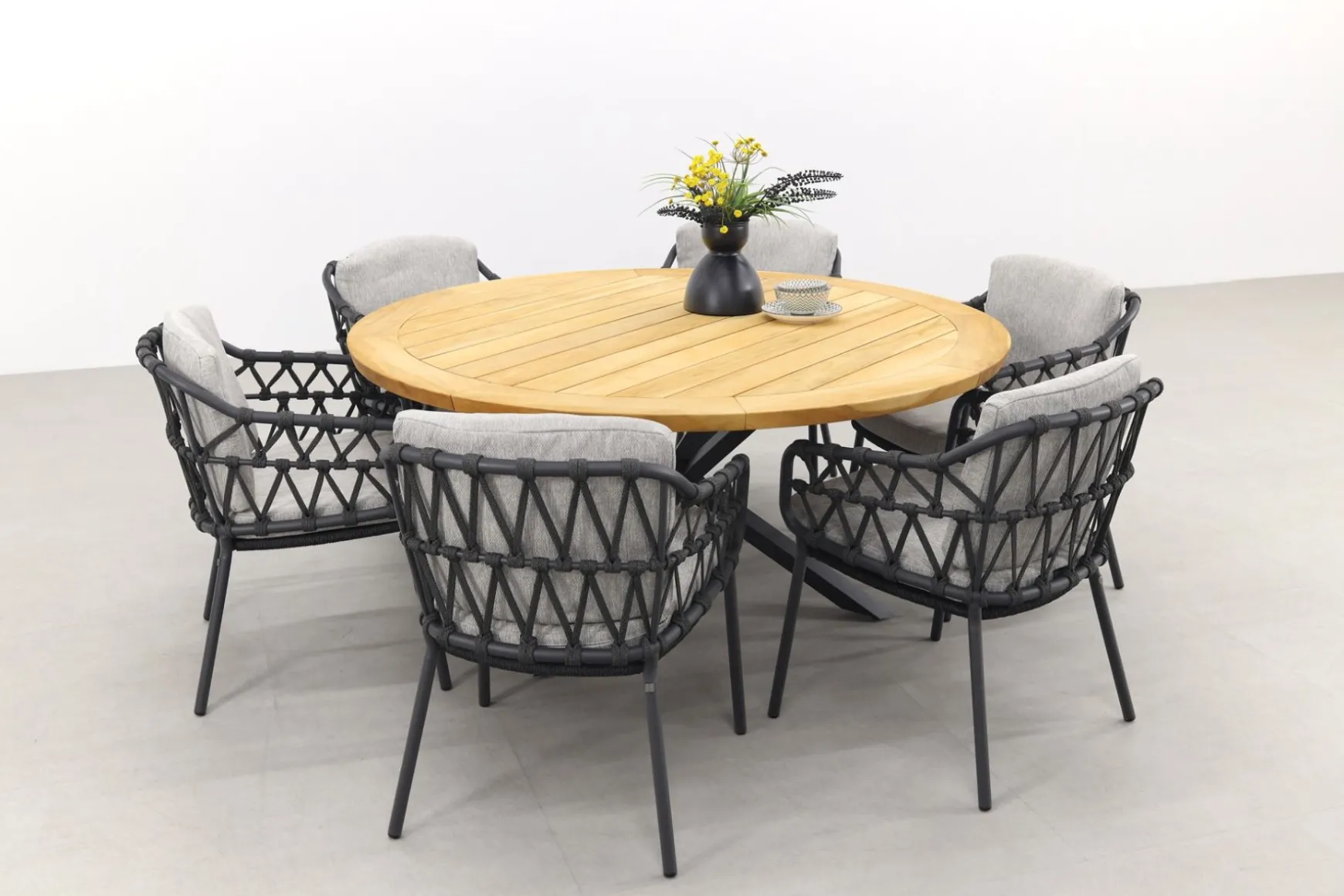 4SO Calpi/Prado 160 cm. ronde tuinset - 7-delig