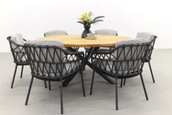 4SO Calpi/Prado 160 cm. ronde tuinset - 7-delig