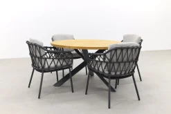 4SO Calpi/Prado 130 cm. ronde tuinset - 5-delig