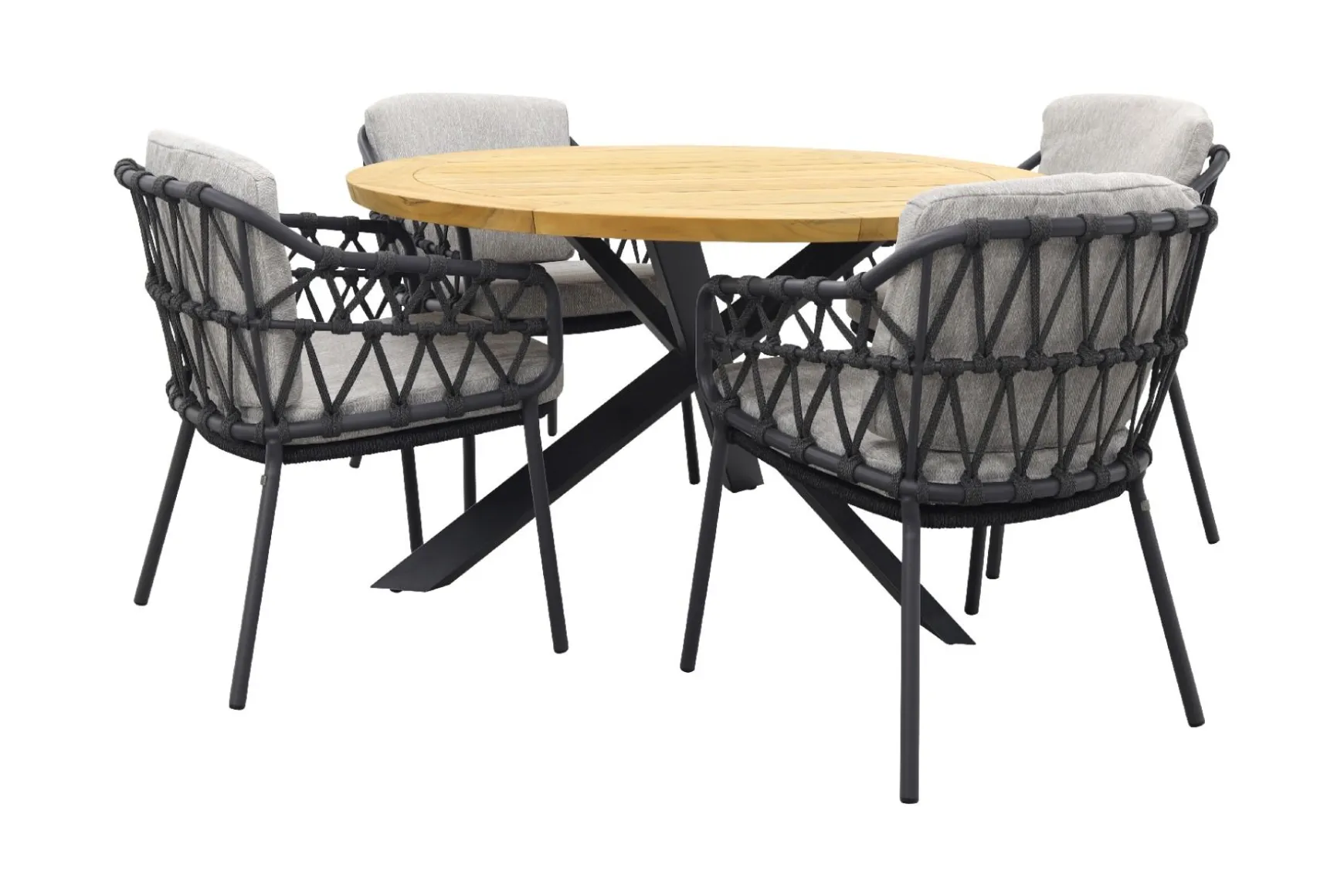 4SO Calpi/Prado 130 cm. ronde tuinset - 5-delig