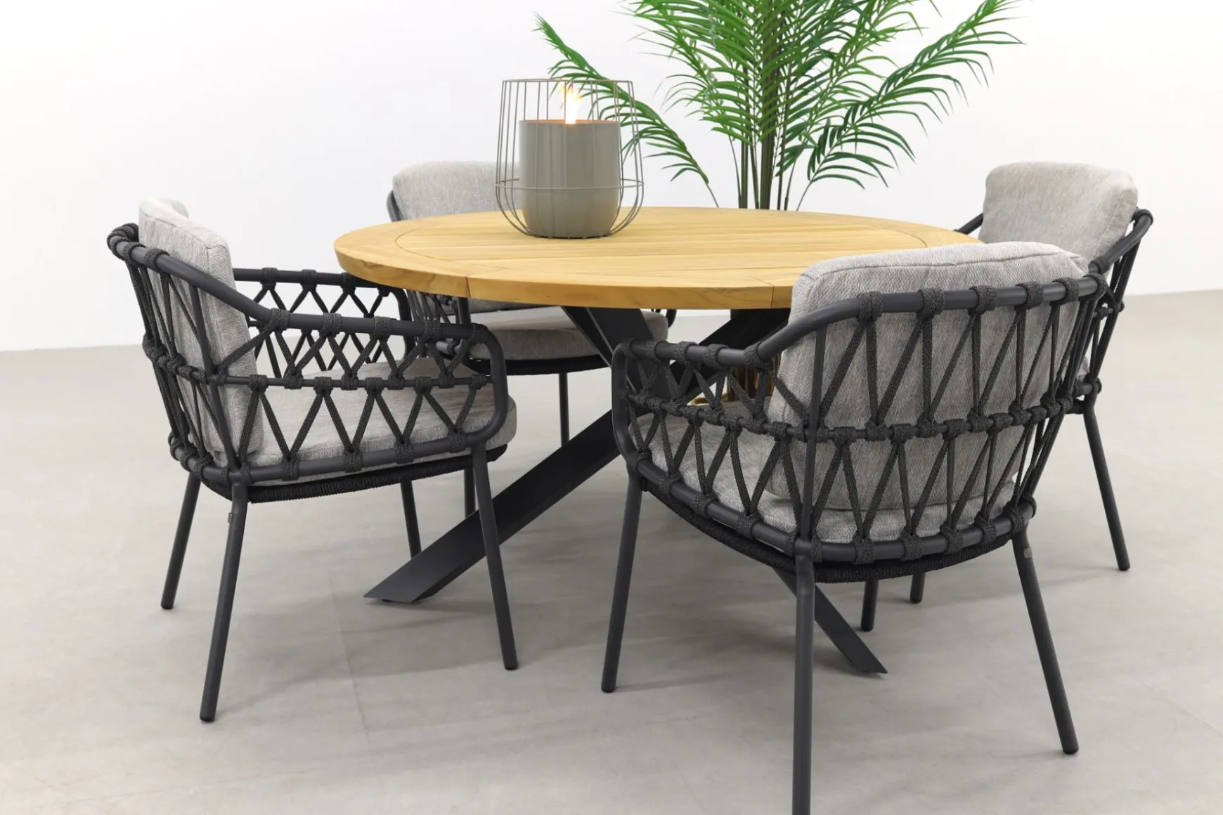 4SO Calpi/Prado 130 cm. ronde tuinset - 5-delig