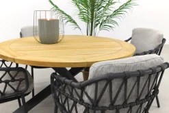 4SO Calpi/Prado 130 cm. ronde tuinset - 5-delig