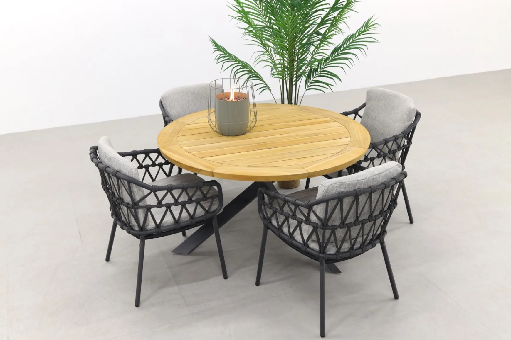 4SO Calpi/Prado 130 cm. ronde tuinset - 5-delig