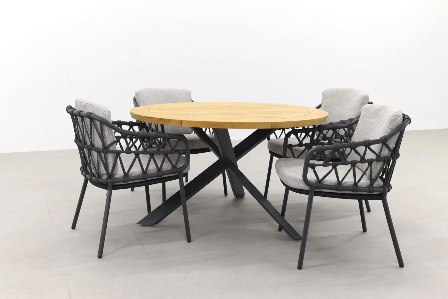 4SO Calpi/Prado 130 cm. ronde tuinset - 5-delig