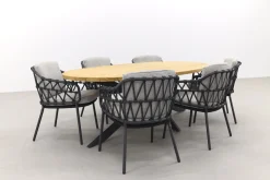 4SO Calpi/Prado Ellips 240x115 cm. - Ovale tuinset - 7-delig