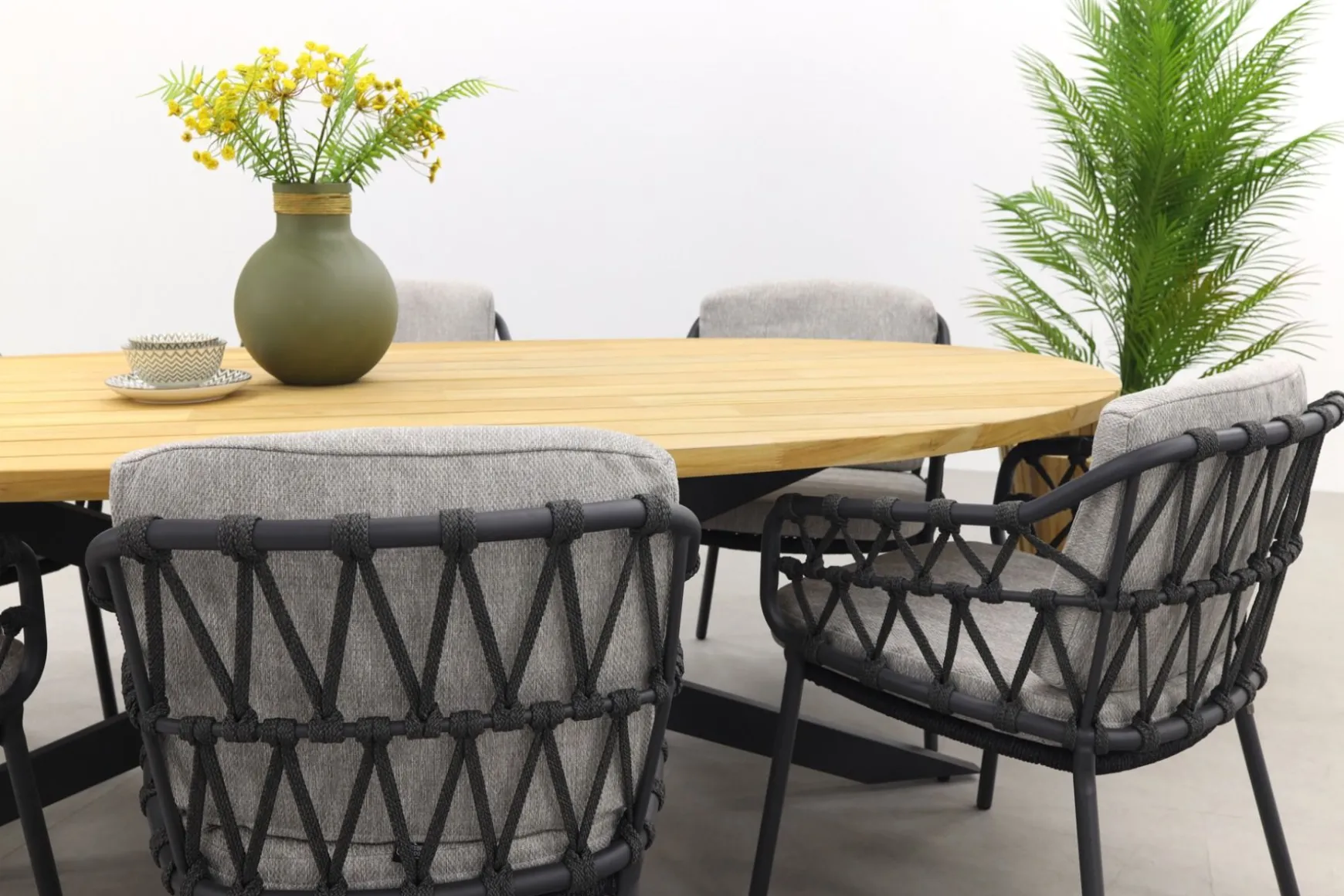 4SO Calpi/Prado Ellips 240x115 cm. - Ovale tuinset - 7-delig