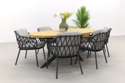 4SO Calpi/Prado Ellips 240x115 cm. - Ovale tuinset - 7-delig