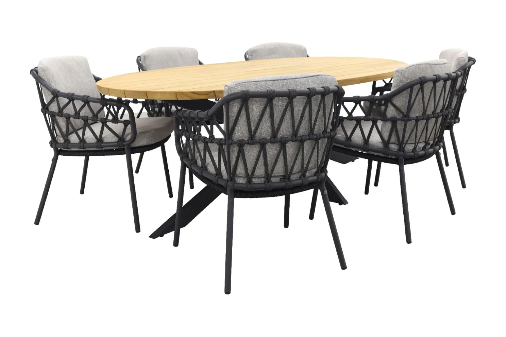 4SO Calpi/Prado Ellips 240x115 cm. - Ovale tuinset - 7-delig