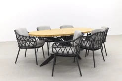 4SO Calpi/Prado Ellips 240x115 cm. - Ovale tuinset - 7-delig