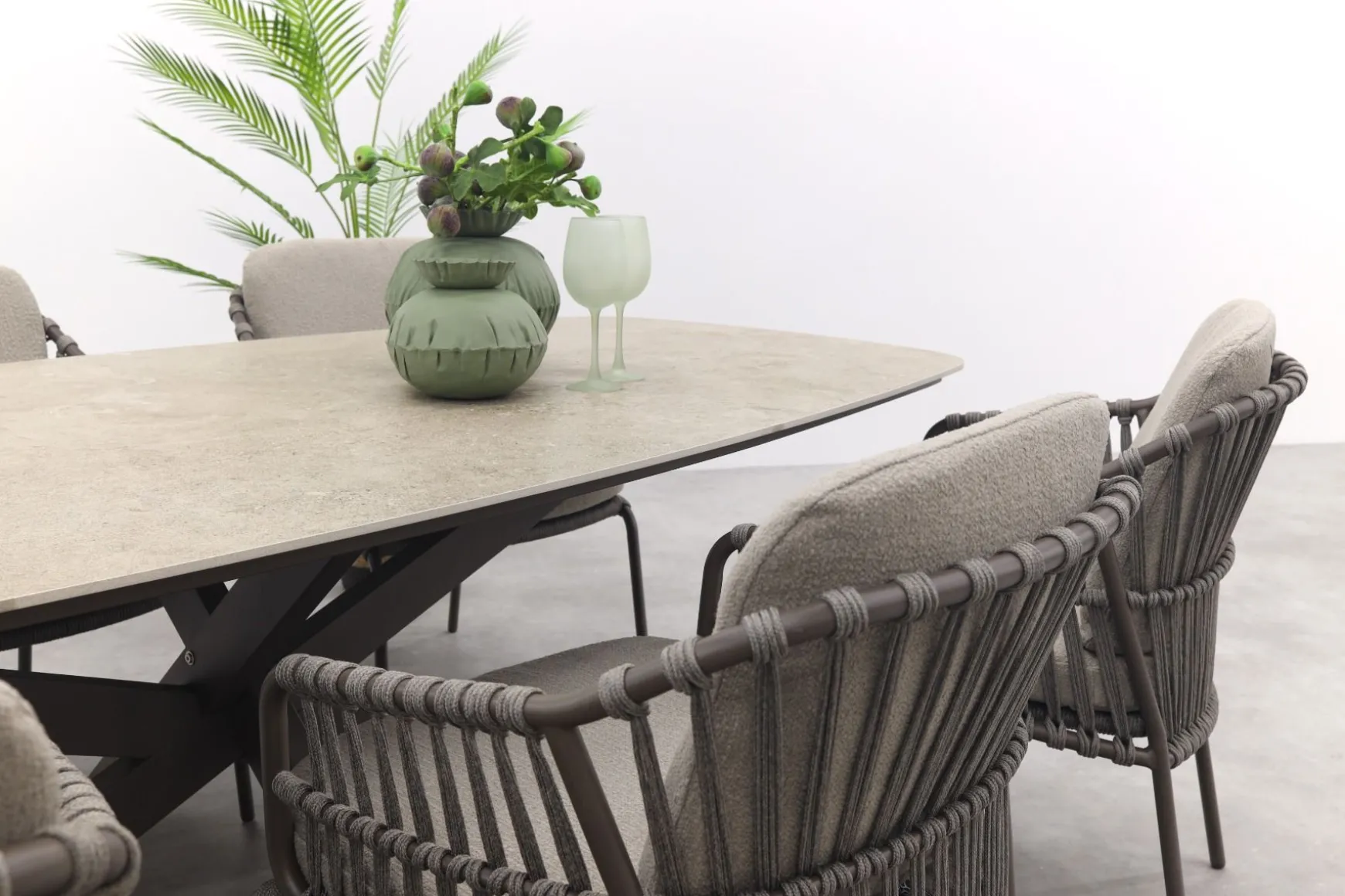 4SO Capalbio/Prado Deens ovale 6-persoons tuinset 240x105 cm. - Terre
