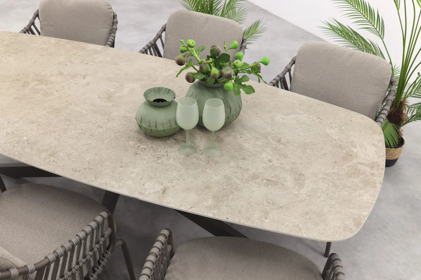 4SO Capalbio/Prado Deens ovale 6-persoons tuinset 240x105 cm. - Terre