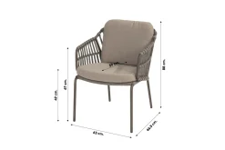 4SO Capalbio/Prado Deens ovale 6-persoons tuinset 240x105 cm. - Terre