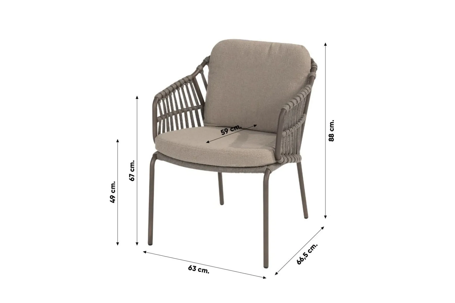 4SO Capalbio/Prado Deens ovale 6-persoons tuinset 240x105 cm. - Terre