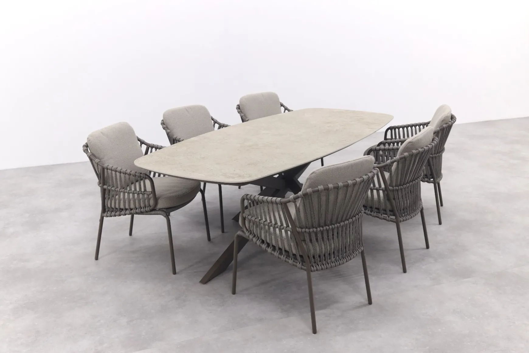 4SO Capalbio/Prado Deens ovale 6-persoons tuinset 240x105 cm. - Terre