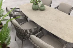 4SO Capalbio/Prado Deens ovale 6-persoons tuinset 240x105 cm. - Terre