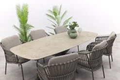 4SO Capalbio/Prado Deens ovale 6-persoons tuinset 240x105 cm. - Terre