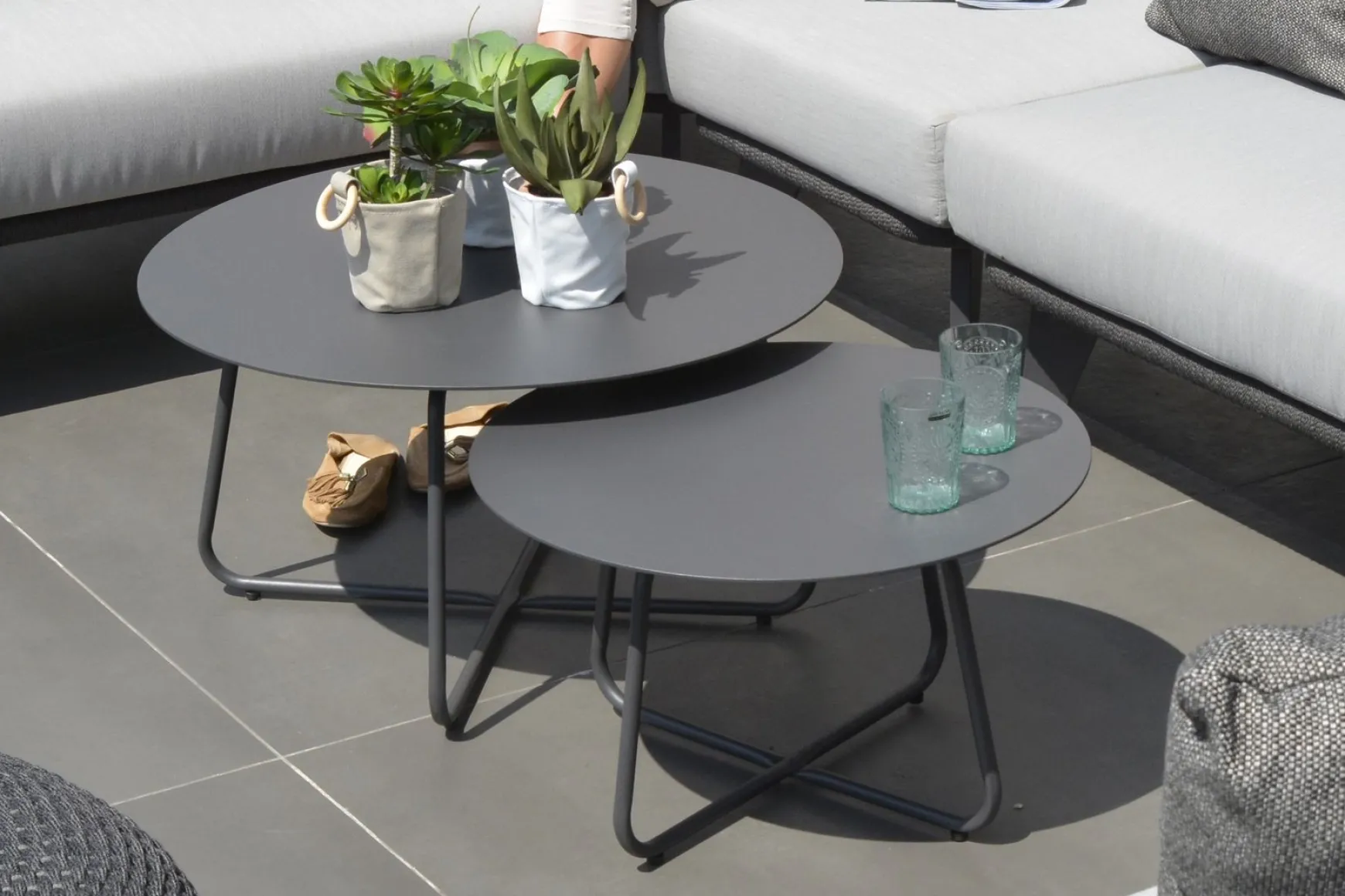 4SO Dali ronde aluminium loungetafel Ø60 cm. - Antraciet