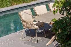 4SO Fabrice/Prado Deens ovale 6-persoons tuinset 240x105 cm. - Latte