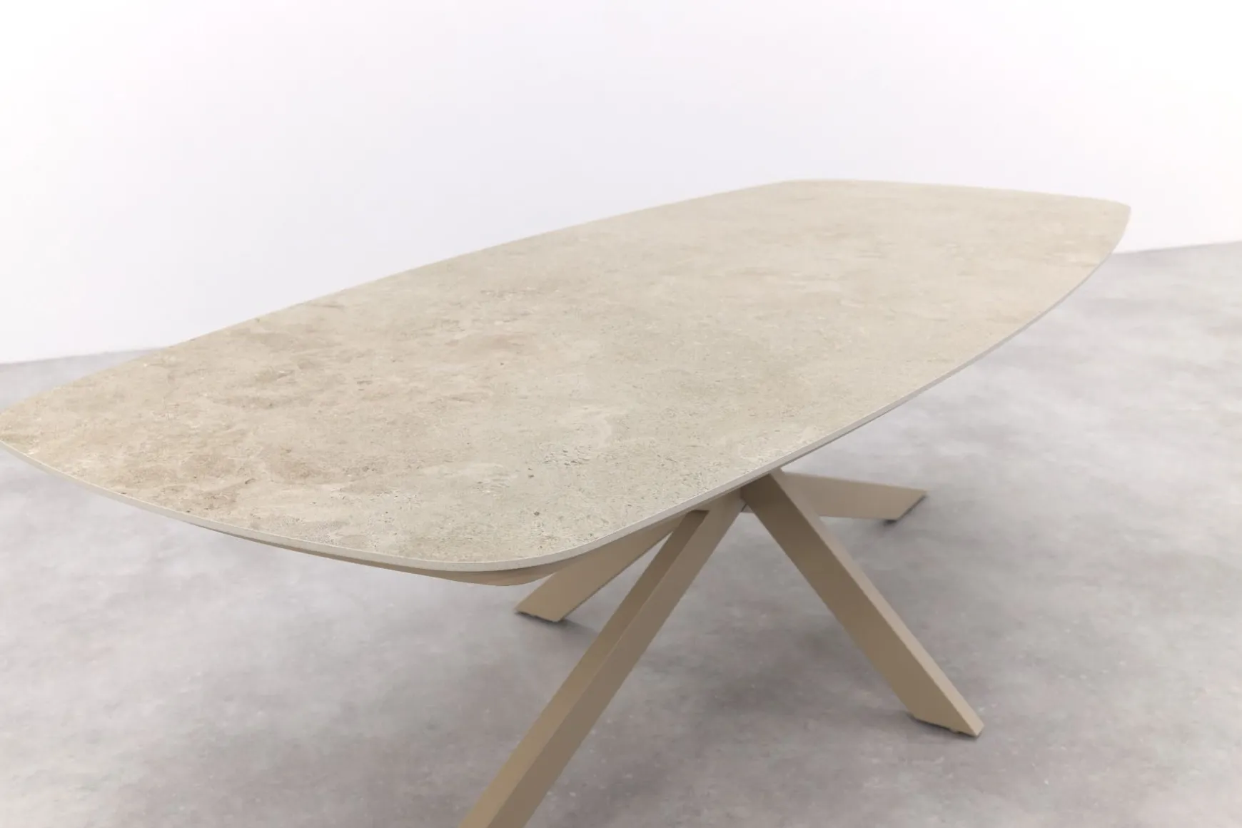 4SO Fabrice/Prado Deens ovale 6-persoons tuinset 240x105 cm. - Latte