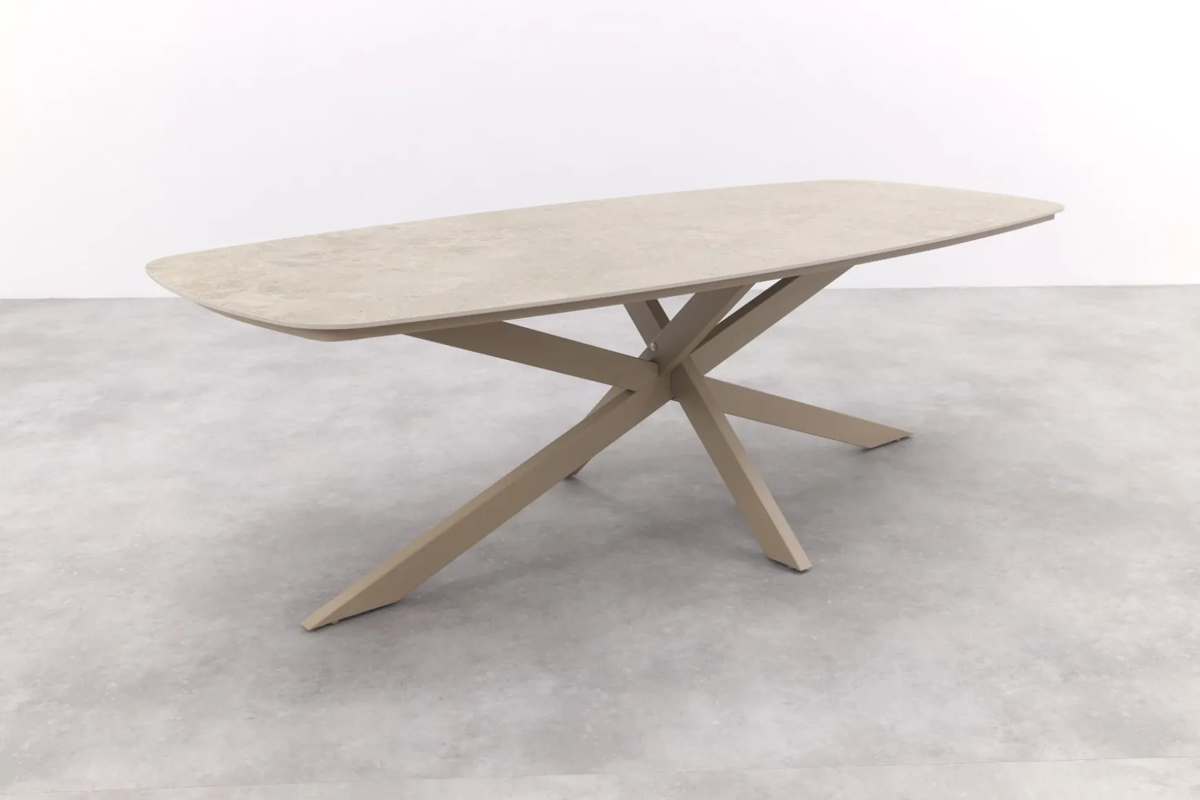 4SO Fabrice/Prado Deens ovale 6-persoons tuinset 240x105 cm. - Latte
