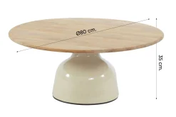 4SO June koffietafel Ø80 cm. - Teak/Cream