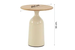 4SO June koffietafel Ø45 cm. - Teak/Cream
