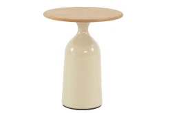 4SO June koffietafel Ø45 cm. - Teak/Cream