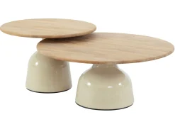 4SO June koffietafel set (2-delig) - Teak/Cream