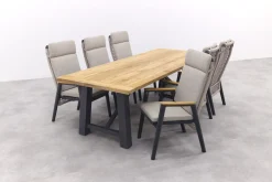 Solaro/Keltex verstelbare tuinset 265x101 cm. (7-delig) - Teak/Zand