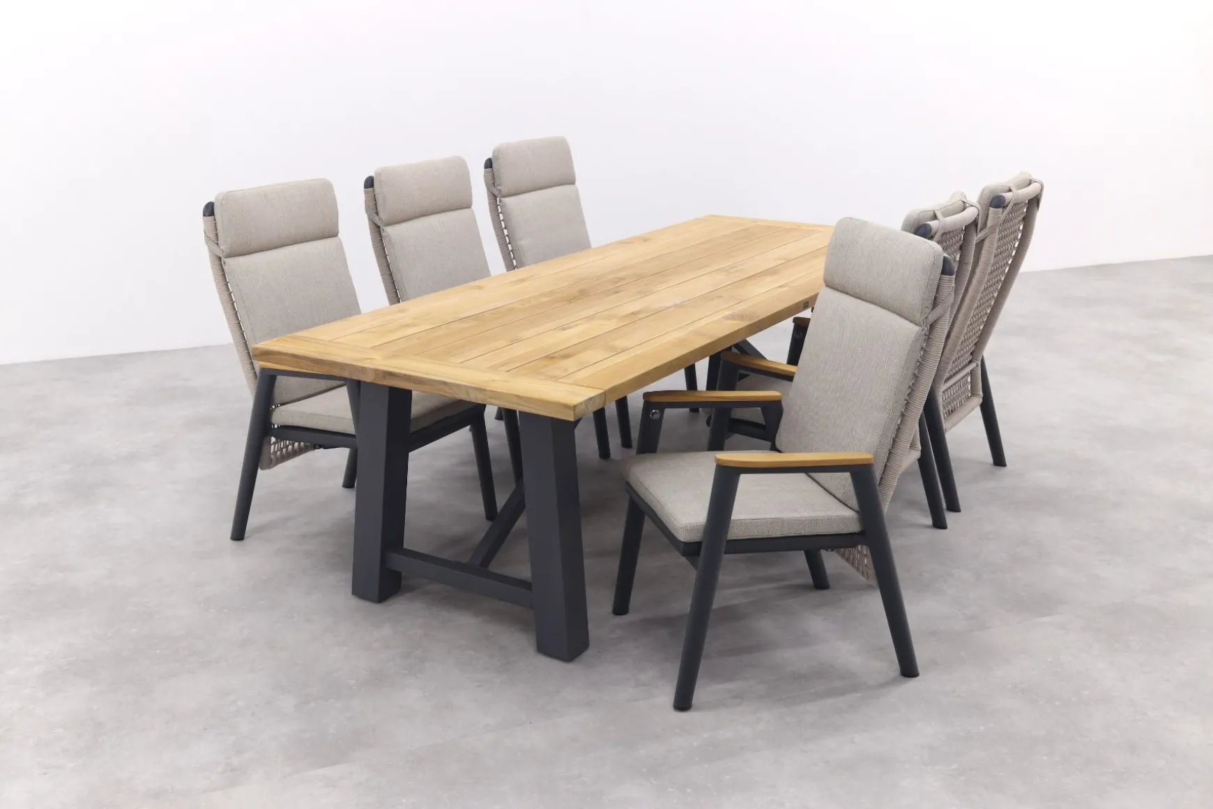 Solaro/Keltex verstelbare tuinset 265x101 cm. (7-delig) - Teak/Zand