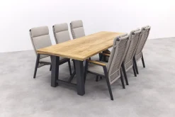 Solaro/Keltex verstelbare tuinset 265x101 cm. (7-delig) - Teak/Zand