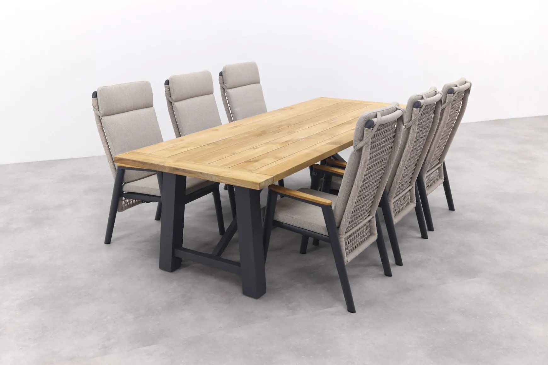Solaro/Keltex verstelbare tuinset 265x101 cm. (7-delig) - Teak/Zand