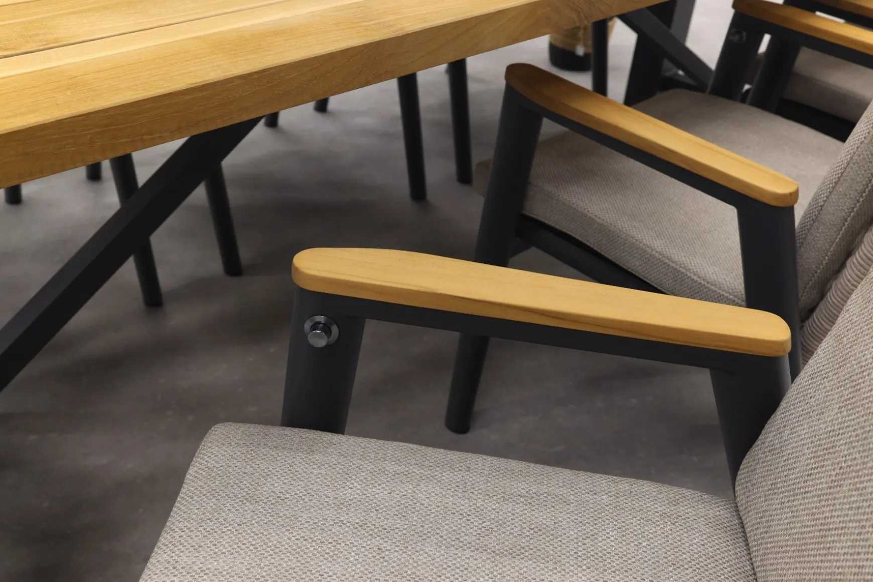 Solaro/Keltex verstelbare tuinset 265x101 cm. (7-delig) - Teak/Zand