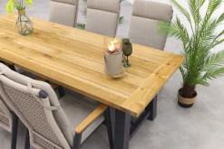 Solaro/Keltex verstelbare tuinset 265x101 cm. (7-delig) - Teak/Zand