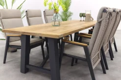 Solaro/Keltex verstelbare tuinset 265x101 cm. (7-delig) - Teak/Zand