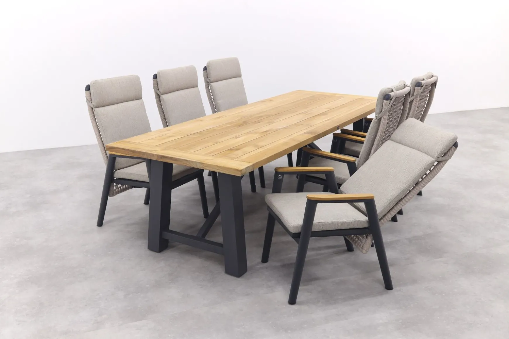 Solaro/Keltex verstelbare tuinset 265x101 cm. (7-delig) - Teak/Zand