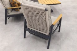 Solaro/Medina up&down verstelbare (5-persoons) stoel-bank loungeset - Zand / Teak