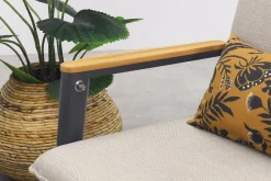 Solaro/Medina up&down verstelbare (5-persoons) stoel-bank loungeset - Zand / Teak