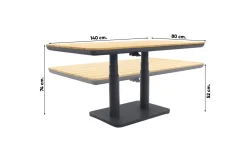 Solaro/Medina up&down verstelbare (5-persoons) stoel-bank loungeset - Zand / Teak