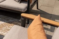 Solaro/Medina up&down verstelbare (5-persoons) stoel-bank loungeset - Zand / Teak