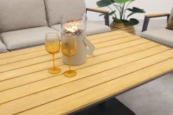 Solaro/Medina up&down verstelbare (5-persoons) stoel-bank loungeset - Zand / Teak