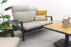 Solaro/Medina verstelbare (4-persoons) stoel-bank loungeset - Zand / Teak