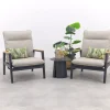 Solaro/Velora verstelbare loungestoelen set (3-delig) - Royal grey / Zand