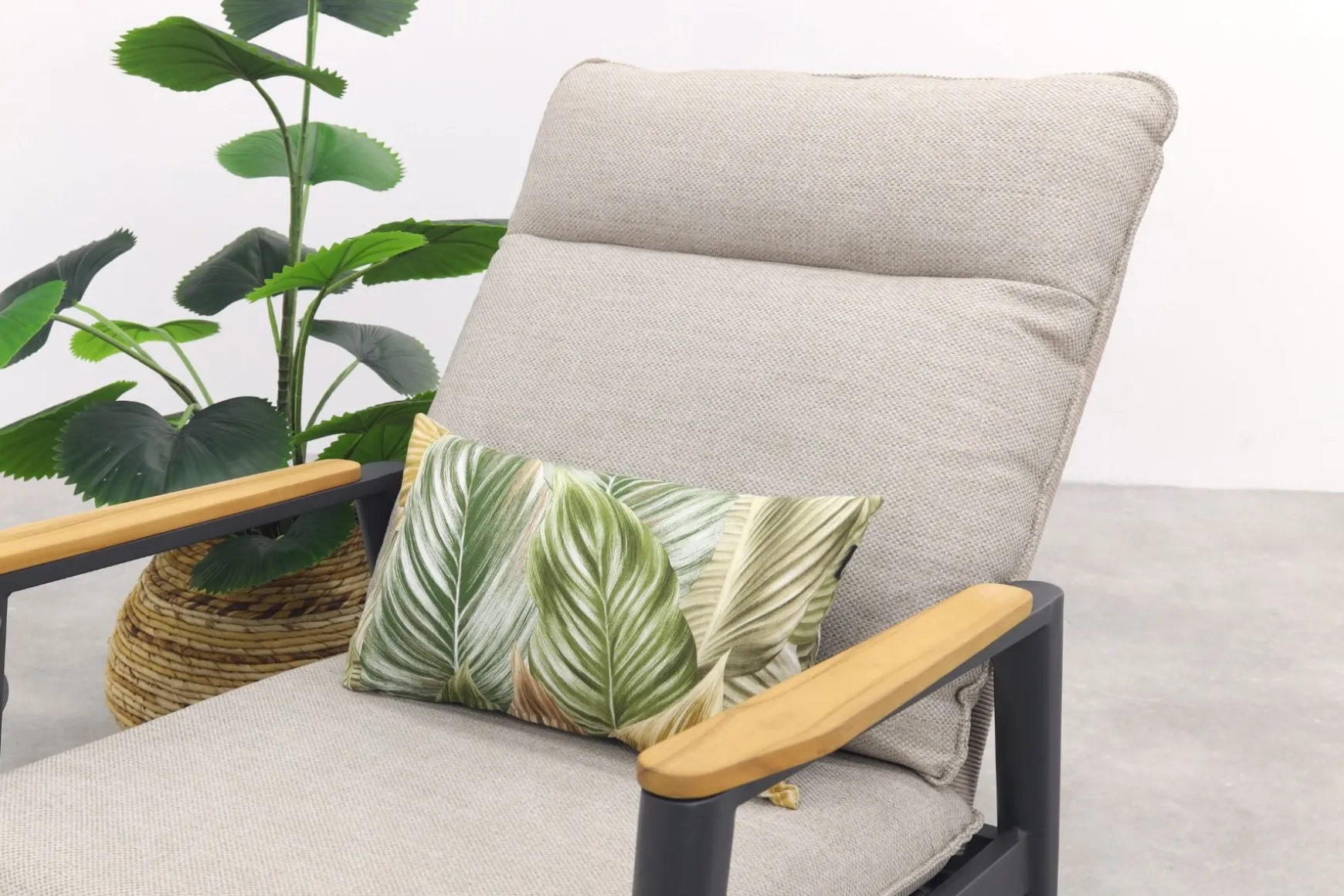 Solaro/Velora verstelbare loungestoelen set (3-delig) - Royal grey / Zand