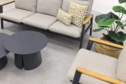 Solaro/Velora verstelbare (5-persoons) stoel-bank loungeset - Zand / Royal Grey