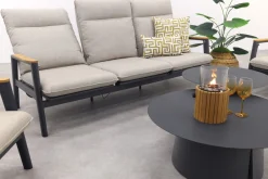 Solaro/Velora verstelbare (5-persoons) stoel-bank loungeset - Zand / Royal Grey