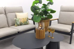 Solaro/Velora verstelbare (4-persoons) stoel-bank loungeset - Zand / Royal Grey