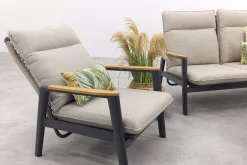 Solaro/Velora verstelbare (4-persoons) stoel-bank loungeset - Zand / Royal Grey