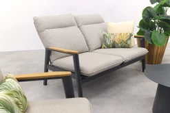 Solaro/Velora verstelbare (4-persoons) stoel-bank loungeset - Zand / Royal Grey